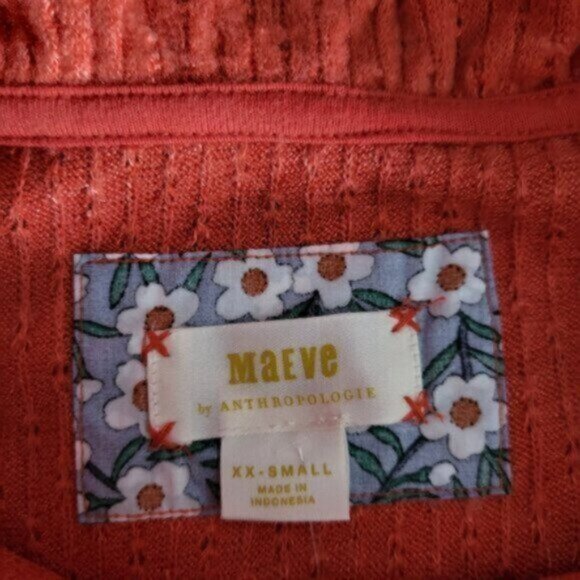 Maeve Addie Ruffled Hacci Cowlneck Pullover Apricot Anthropologie NWT Sz XS - Picture 5 of 10